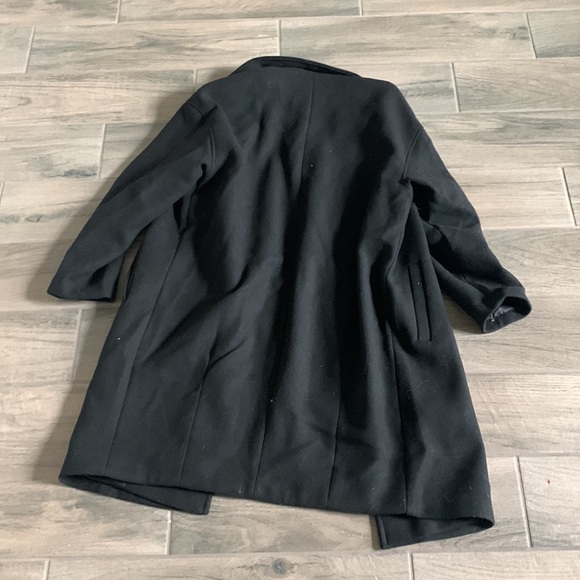 Dynamite balloon sleeve cocoon coat in jet black - Picture 6 of 6